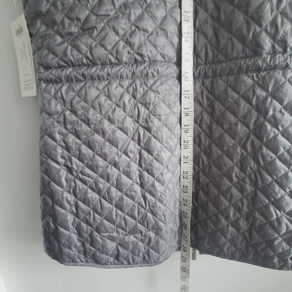 NWT Chicos Zenergy Reversible Striped Quilted Puffer Vest Womens Size 1 M Gray - Picture 6 of 16